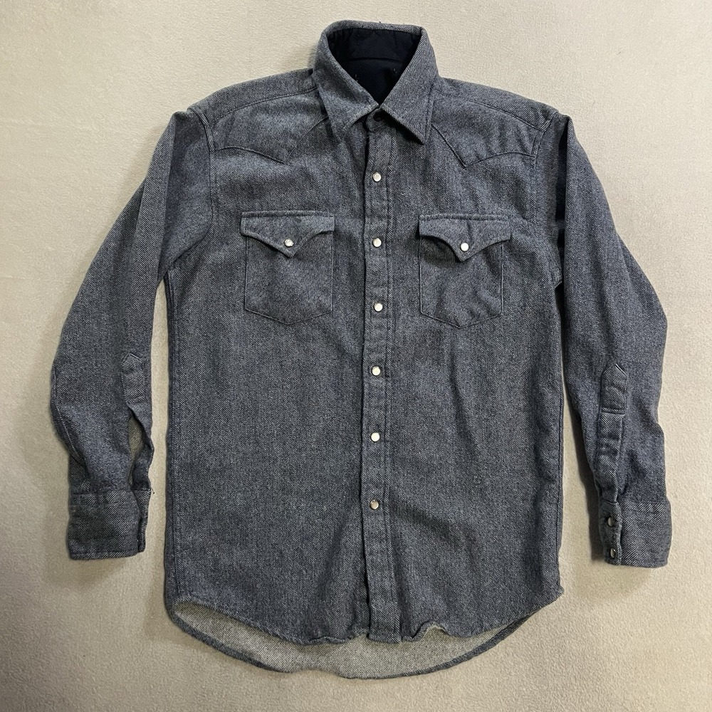 Pendleton High Grade Western Wear Pearl Snap Shirt Men's Size Small Blue Wool
